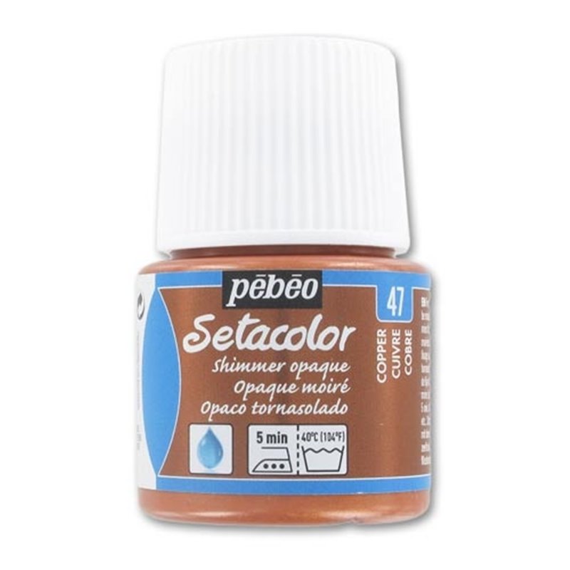 PINTURA PARA TELA PEBEO SETACOLOR OPACO TORNASOLADO 45 ML NUM 47 COBRE CLARO COD 295047