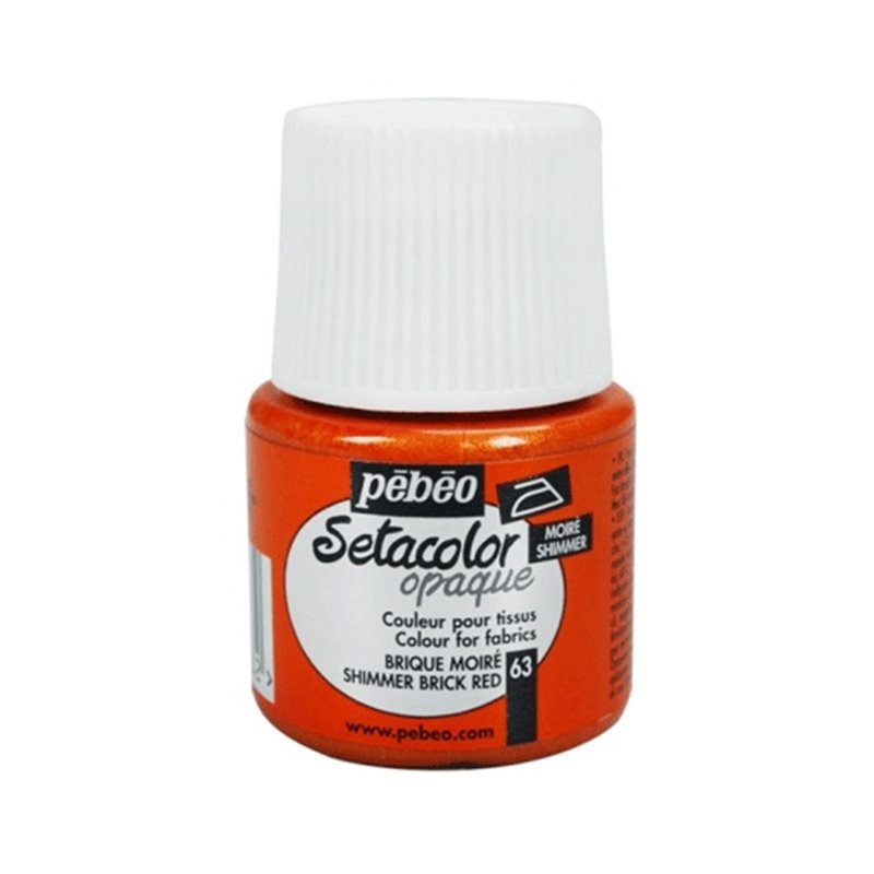 PINTURA PARA TELA PEBEO SETACOLOR OPACO TORNASOLADO 45 ML NUM 63 TEJA COD 295063