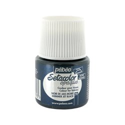 PINTURA PARA TELA PEBEO SETACOLOR OPACO TORNASOLADO 45 ML NUM 79 NEGRO AZABACHE COD 295079