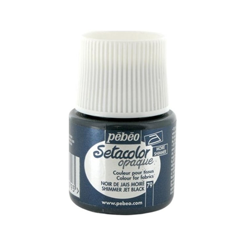 PINTURA PARA TELA PEBEO SETACOLOR OPACO TORNASOLADO 45 ML NUM 79 NEGRO AZABACHE COD 295079