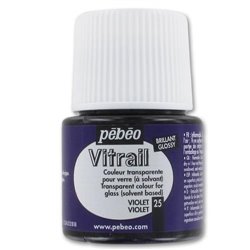 PINTURA PARA VIDRIO PEBEO VITRAIL TRANSPARENTE 45 ML NUM 25 VIOLETA COD 050025