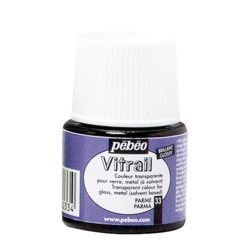 PINTURA PARA VIDRIO PEBEO VITRAIL TRANSPARENTE 45 ML NUM 33 PARMA COD 050033