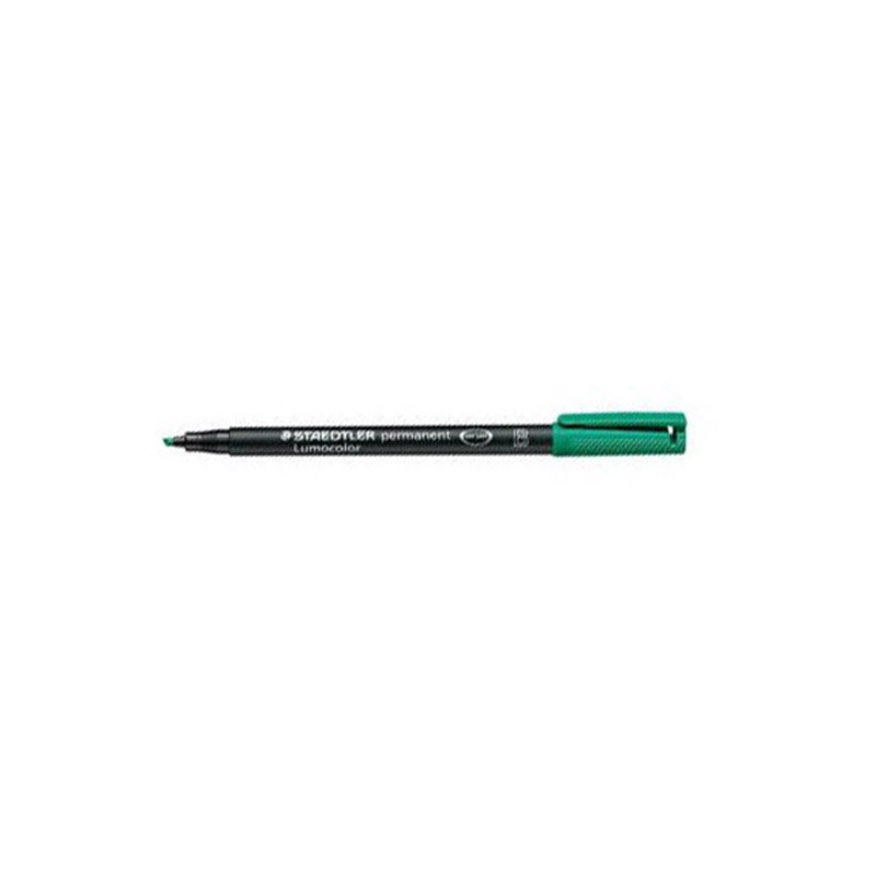 STAEDTLER LUMOCOLOR PERMANENTE VERDE PUNTA BISELADA