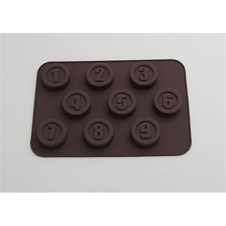 MOLDE DE SILICONA NUMEROS 9 UDS COD 22892