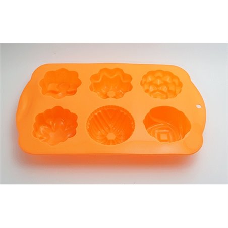 MOLDE DE SILICONA PASTELERO FORMA FLOR 6 UDS COD 22901