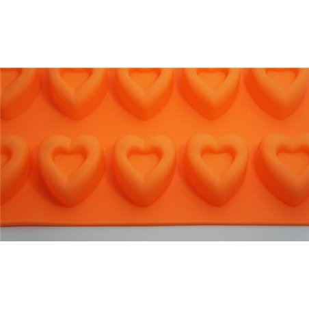 MOLDE DE SILICONA PASTELERO FORMA CORAZON 10 UDS COD 22898