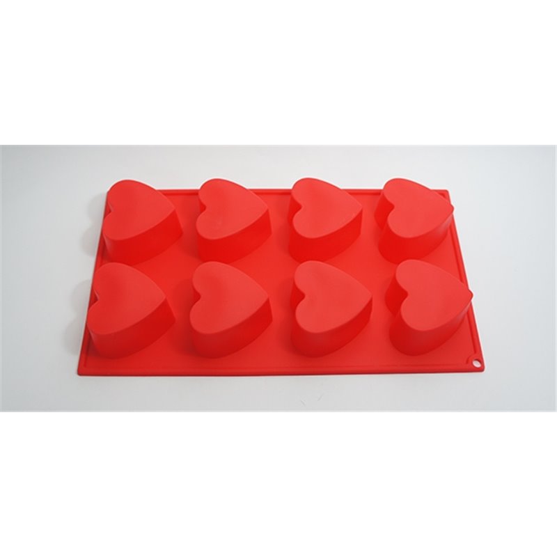 MOLDE DE SILICONA PASTELERO FORMA CORAZON 29'5 X 17'3 X 3'5 CM 8 UDS COD 8405907