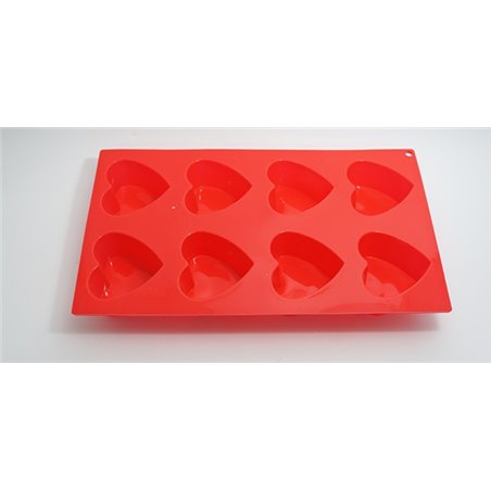 MOLDE DE SILICONA PASTELERO FORMA CORAZON 29'5 X 17'3 X 3'5 CM 8 UDS COD 8405907