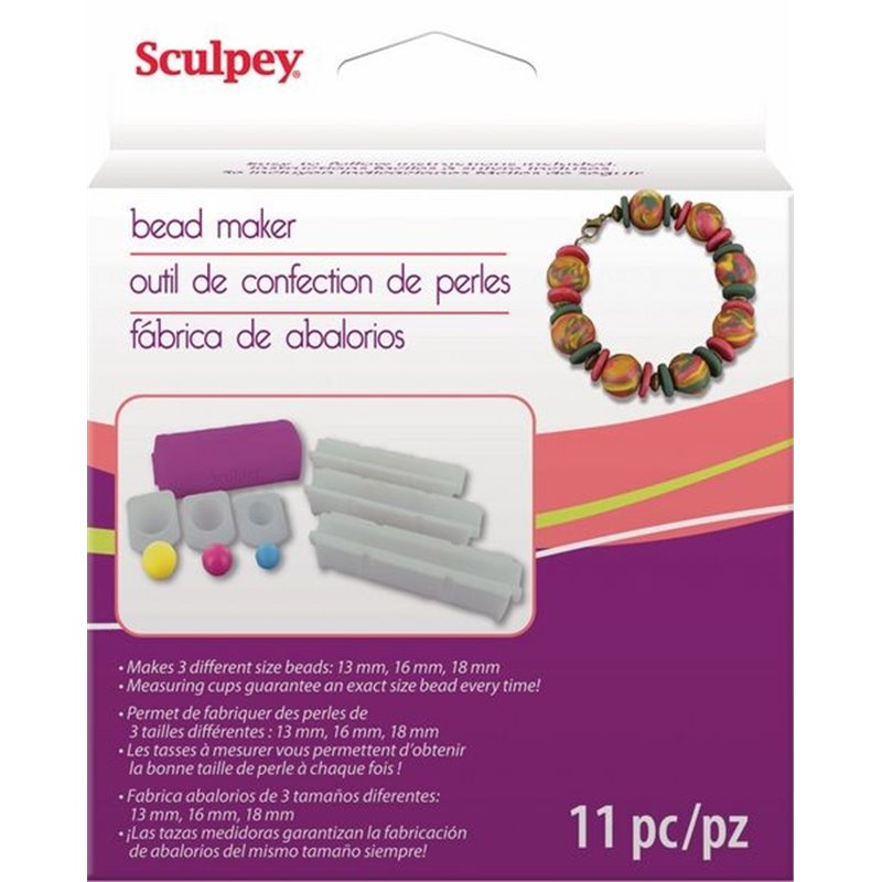 MOLDE RIGIDO SCULPEY PARA FABRICAR ABALORIOS 13 MM/16MM/18 MM 11 PIEZAS COD AS2035