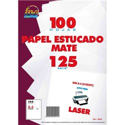 PAPEL BLANCO ESTUCADO MATE IPO A4 125 GRS PAQUETE 100 HOJAS