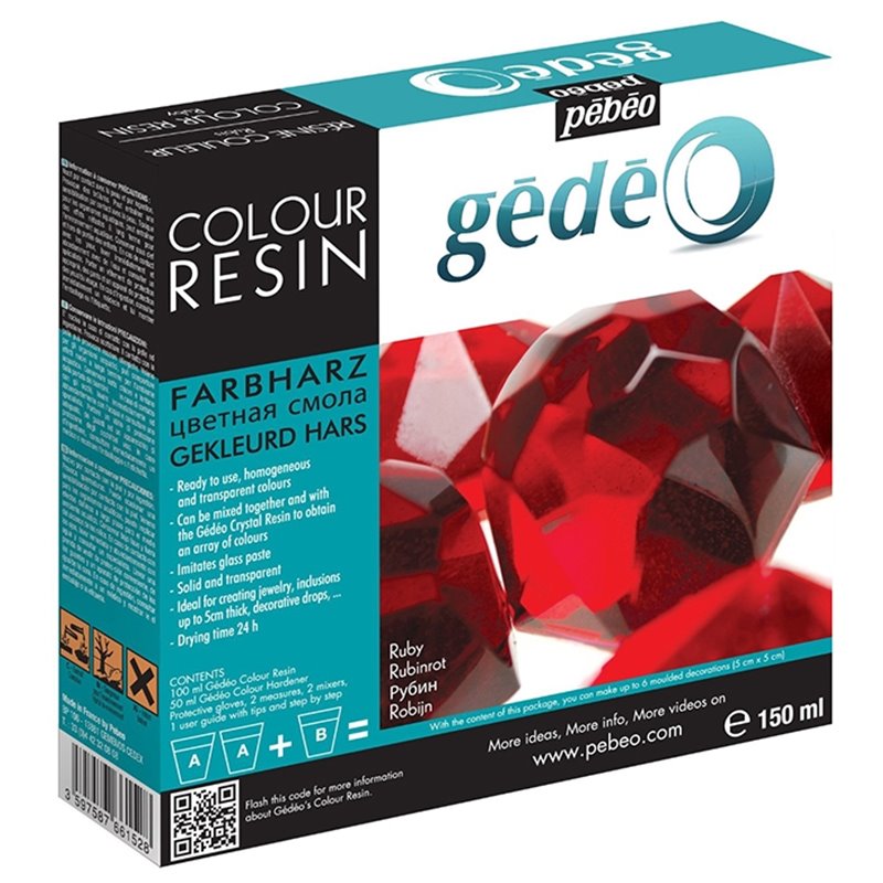 RESINA COLOR PEBEO-GEDEO KIT 150 ML RUBI COD 766152