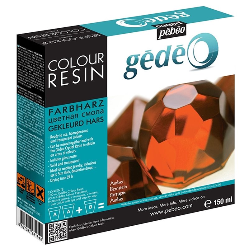 RESINA COLOR PEBEO-GEDEO KIT 150 ML AMBAR COD 766154