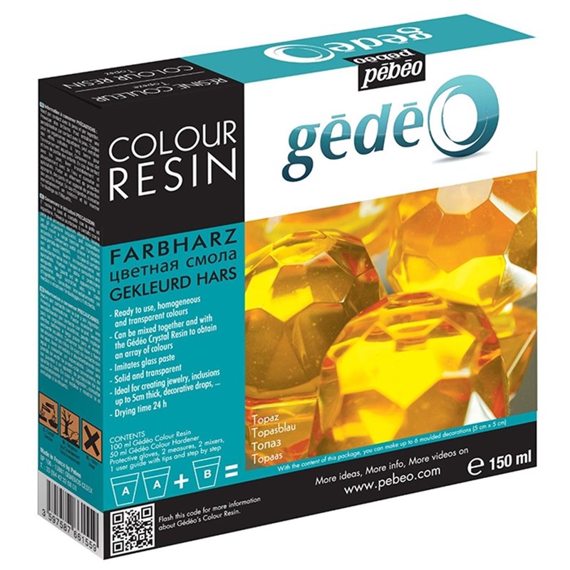 RESINA COLOR PEBEO-GEDEO KIT 150 ML TOPACIO COD 766155