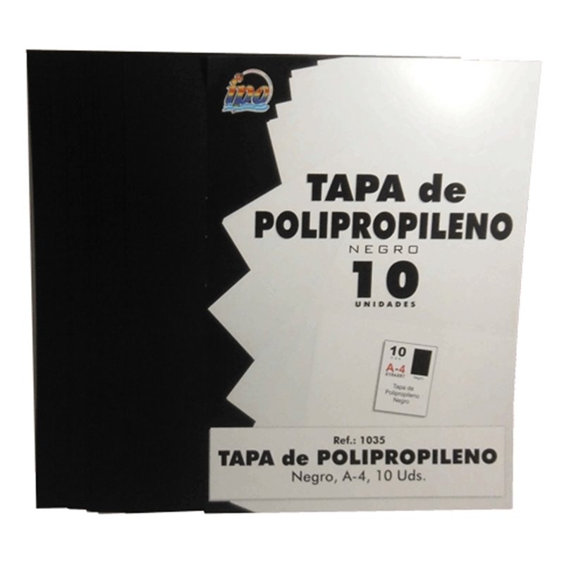 POLIPROPILENO IPO A4 (21 x 29,7 CM) NEGRA 10 UDS