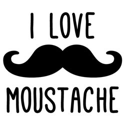 SELLO PARA SCRAPBOOK 3 X 3 CM MOD 37 I LOVE MOUSTACHE