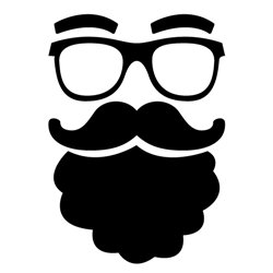 SELLO PARA SCRAPBOOK 3 X 3 CM MOD 45 MOUSTACHE