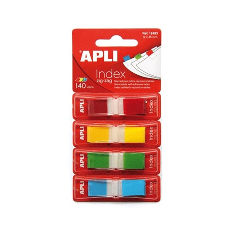 INDICE ADHESIVO APLI 12 X 45 MM NORMAL PACK 4 X 35 UDS COD 12483