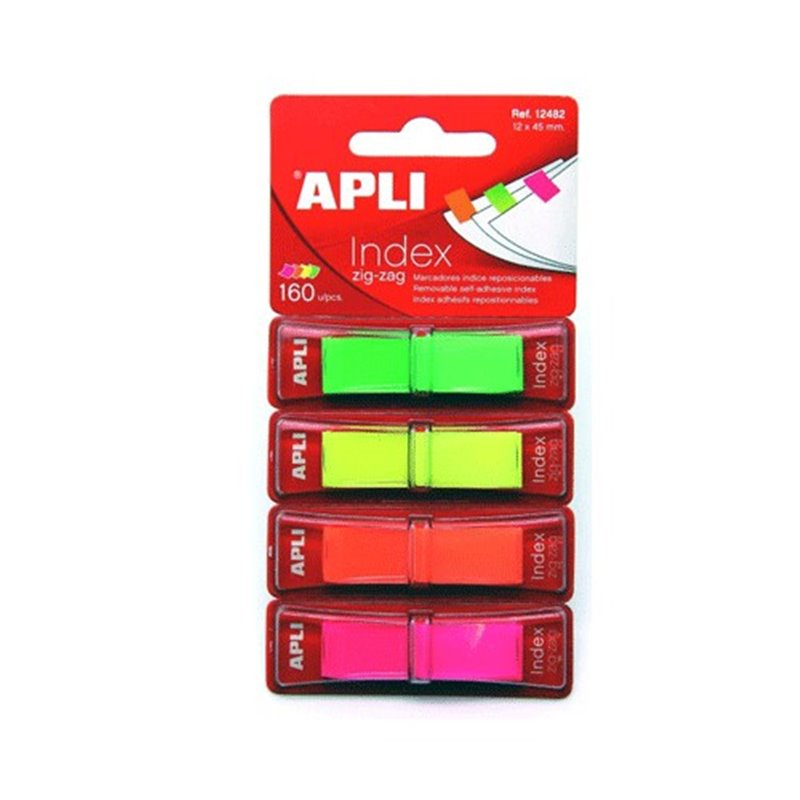 INDICE ADHESIVO APLI 12 X 45 MM FLUOR PACK 4 X 40 UDS COD 12482