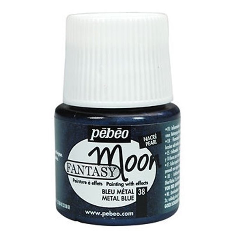 PINTURA PEBEO FANTASY MOON 45 ML NUM 38 AZUL METALICO COD 167038