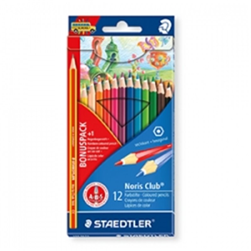 LAPICES DE COLORES STAEDTLER NORIS CLUB CAJA 12 UDS COLORES SURTIDOS COD 144SET1