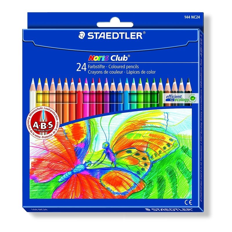 LAPICES DE COLORES STAEDTLER NORIS CLUB CAJA 24 UDS COLORES SURTIDOS COD 144NC24