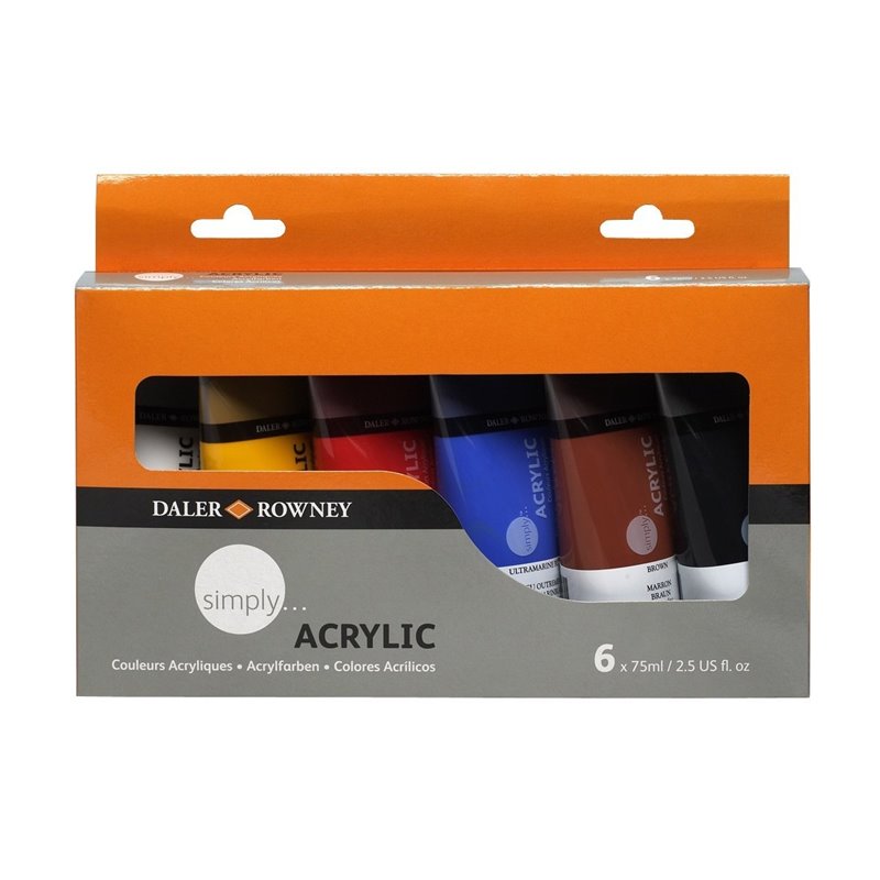 ACRILICO DALER ROWNEY SIMPLY 6 X 75 ML COD 126500025