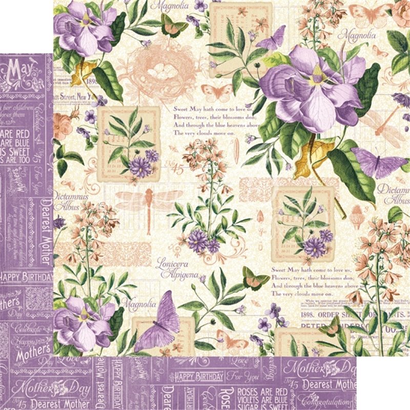 PAPEL SCRAP GRAPHIC45 TIME TO FLOURISH 12'' x 12'' SET 24 PAPELES SURTIDOS COD 4501055