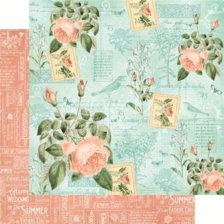 PAPEL SCRAP GRAPHIC45 TIME TO FLOURISH 12'' x 12'' SET 24 PAPELES SURTIDOS COD 4501055