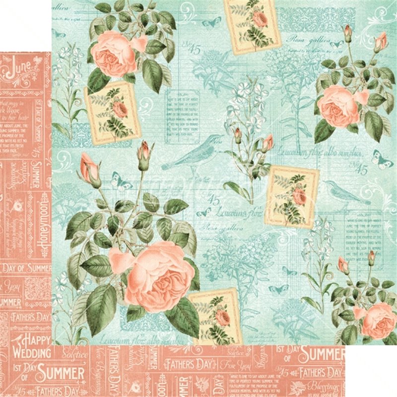 PAPEL SCRAP GRAPHIC45 TIME TO FLOURISH 12'' x 12'' SET 24 PAPELES SURTIDOS COD 4501055