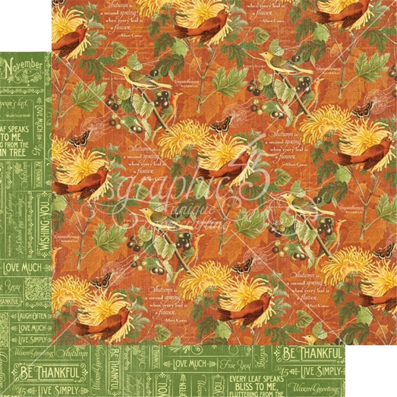 PAPEL SCRAP GRAPHIC45 TIME TO FLOURISH 12'' x 12'' SET 24 PAPELES SURTIDOS COD 4501055