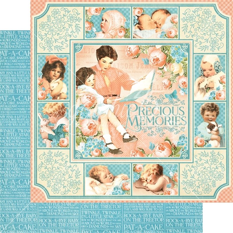 PAPEL SCRAP GRAPHIC45 PRECIOUS MEMORIES 8'' x 8'' SET 24 PAPELES SURTIDOS COD 4501092