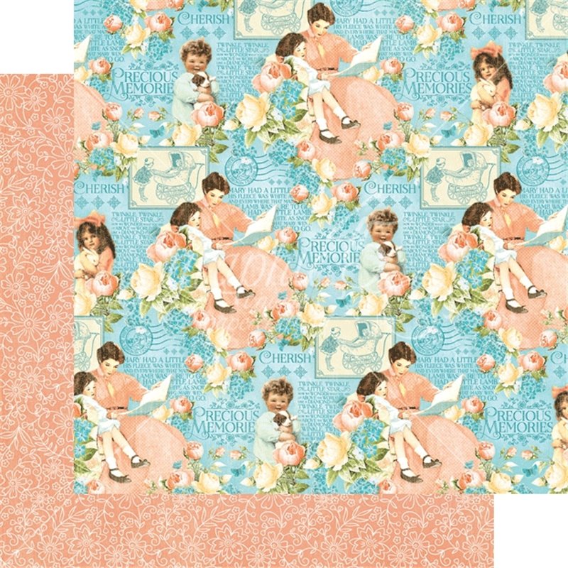 PAPEL SCRAP GRAPHIC45 PRECIOUS MEMORIES 8'' x 8'' SET 24 PAPELES SURTIDOS COD 4501092