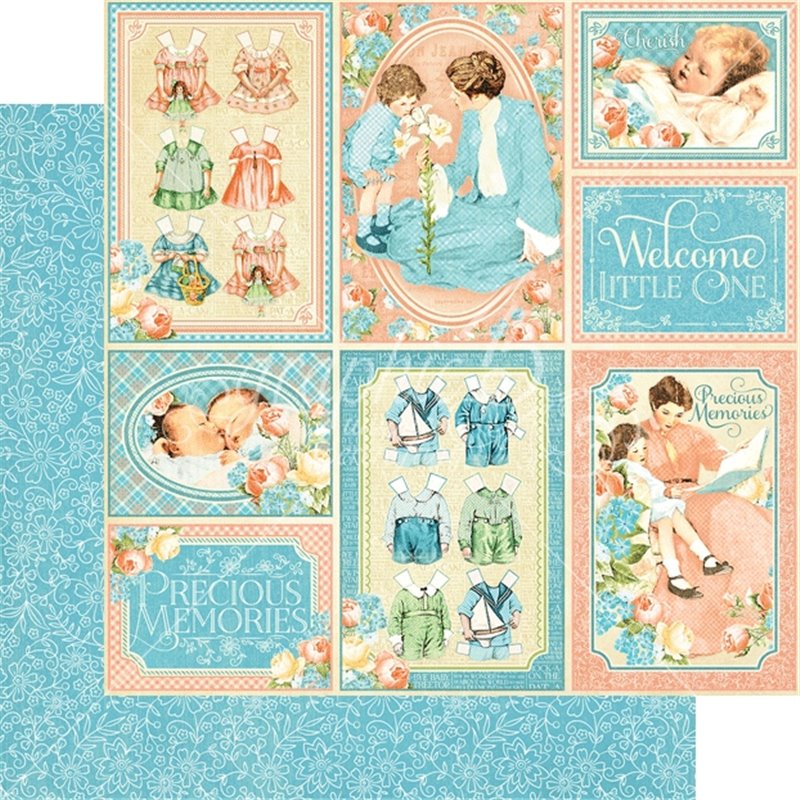 PAPEL SCRAP GRAPHIC45 PRECIOUS MEMORIES 8'' x 8'' SET 24 PAPELES SURTIDOS COD 4501092