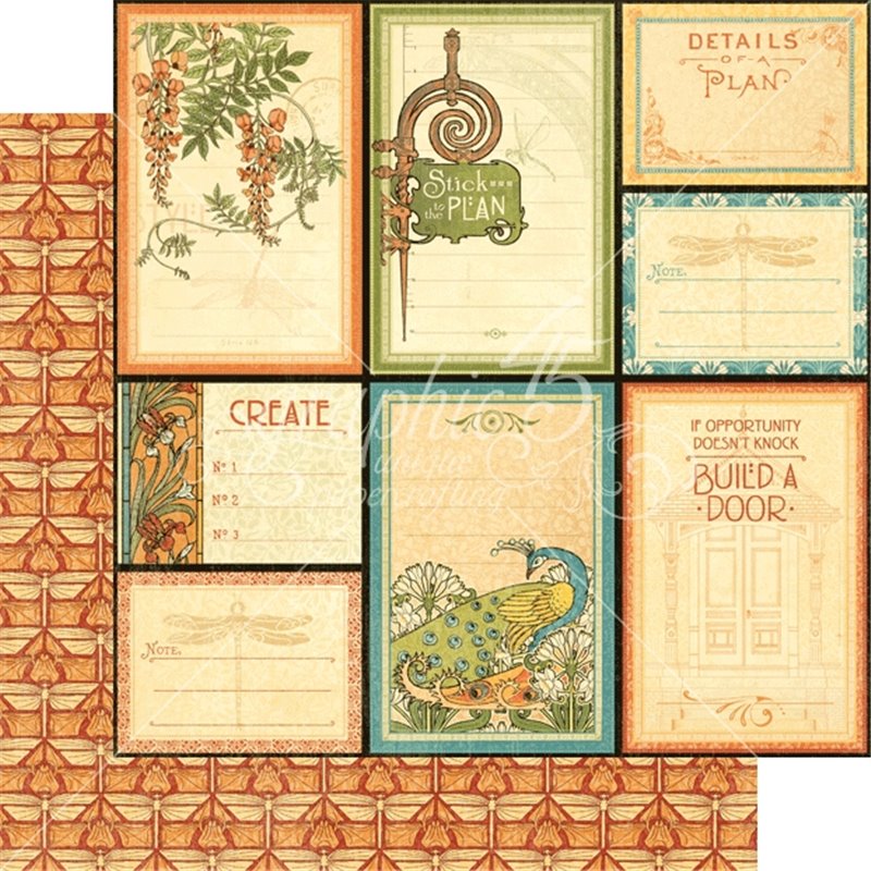 PAPEL SCRAP GRAPHIC45 ARTISAN STYLE 8'' x 8'' SET 24 PAPELES SURTIDOS COD 4501113