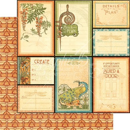 PAPEL SCRAP GRAPHIC45 ARTISAN STYLE 8'' x 8'' SET 24 PAPELES SURTIDOS COD 4501113