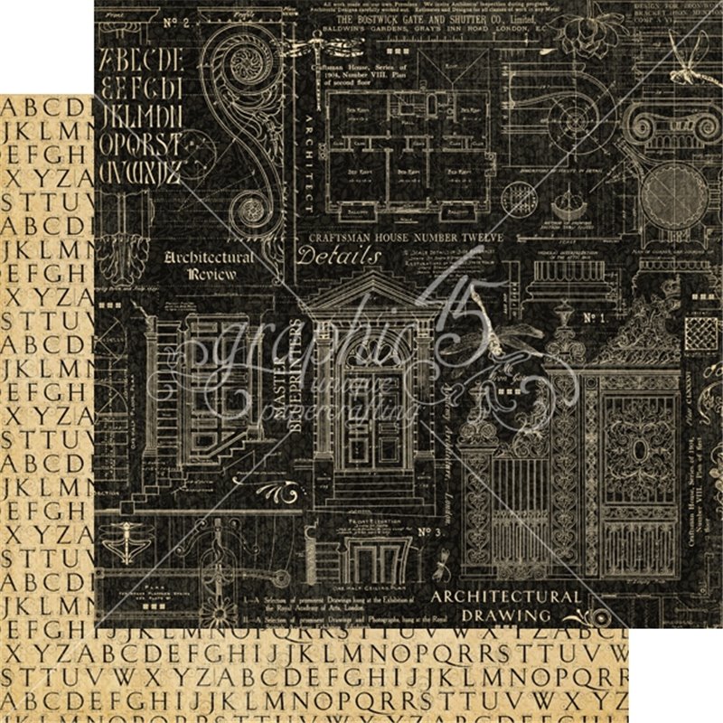 PAPEL SCRAP GRAPHIC45 ARTISAN STYLE 12'' x 12'' SET 24 PAPELES SURTIDOS COD 4501114