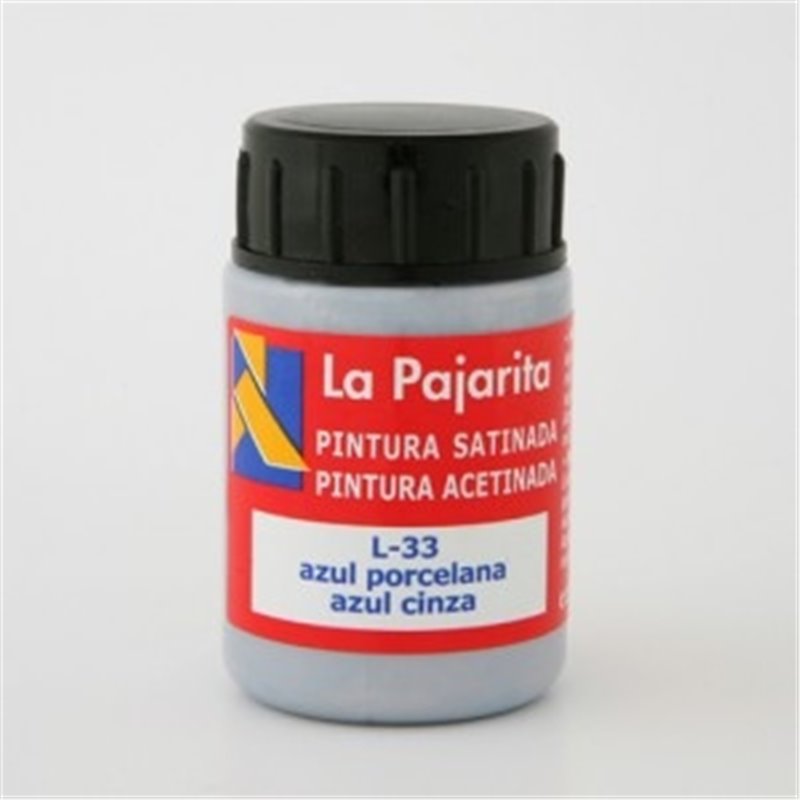 PINTURA SATINADA LA PAJARITA 35 ML L-33 AZUL PORCELANA COD 169222