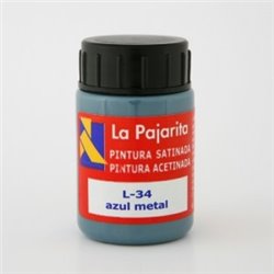 PINTURA SATINADA LA PAJARITA 35 ML L-34 AZUL METAL COD 169322
