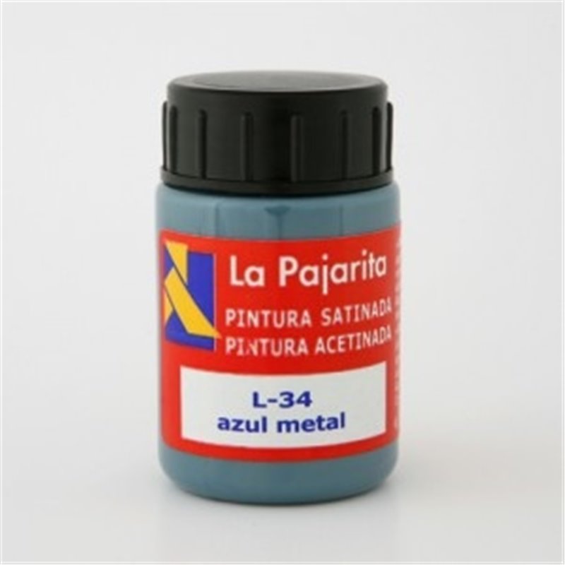 PINTURA SATINADA LA PAJARITA 35 ML L-34 AZUL METAL COD 169322