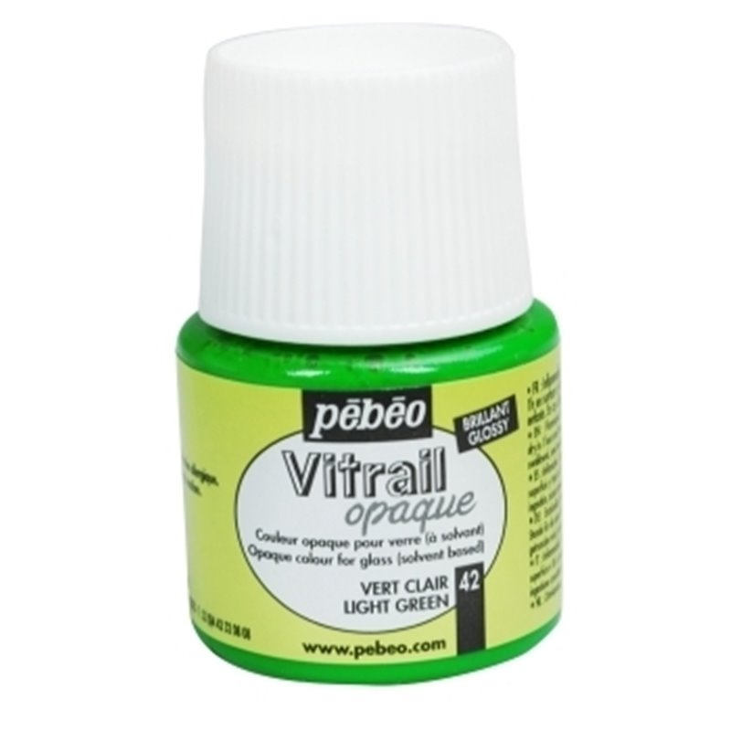 PINTURA PARA VIDRIO PEBEO VITRAIL OPACA 45 ML NUM 42 VERDE CLARO COD 050042