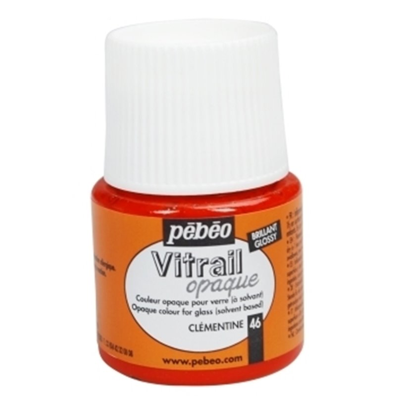 PINTURA PARA VIDRIO PEBEO VITRAIL OPACA 45 ML NUM 46 MANDARINA COD 050046