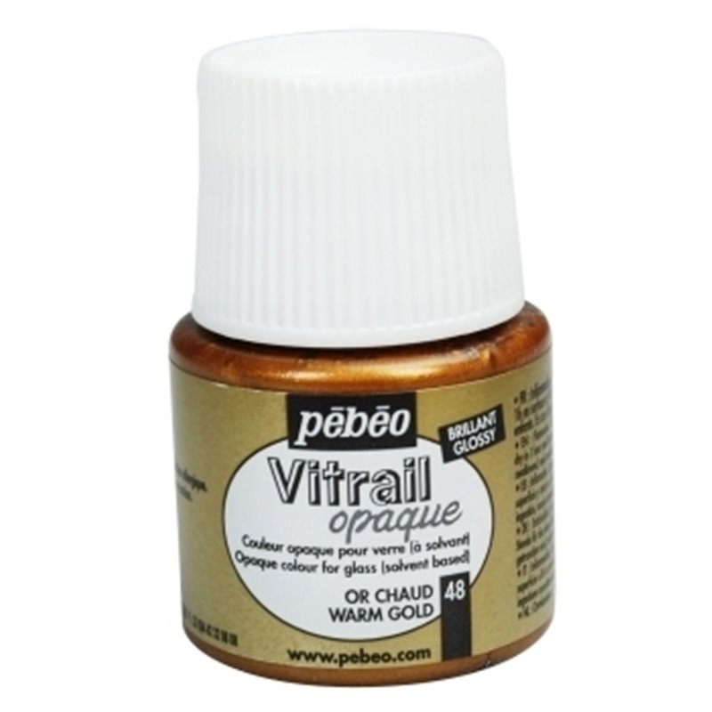 PINTURA PARA VIDRIO PEBEO VITRAIL OPACA 45 ML NUM 48 ORO CALIDO COD 050048