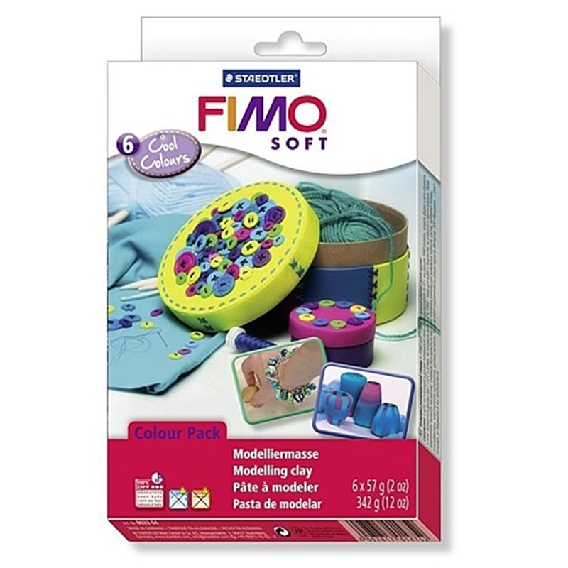 FIMO SOFT 57 G COOL COLOURS 6 UDS COLORES SURTIDOS COD 8023 04