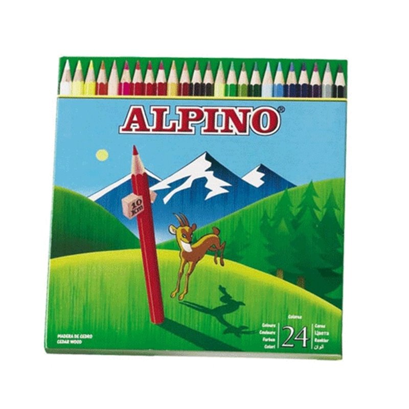 LAPICES DE COLORES ALPINO CAJA 24 UDS COLORES SURTIDOS COD 658