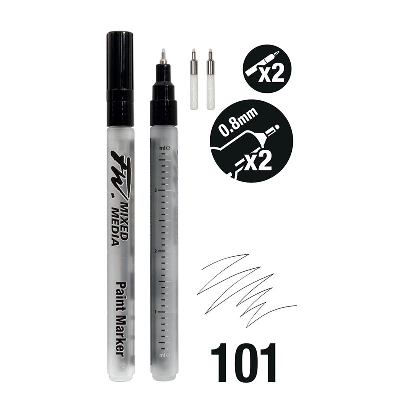 ROTULADOR RELLENABLE DALER ROWNEY 0.8 MM S Nº 101 2 UDS COD 160320101