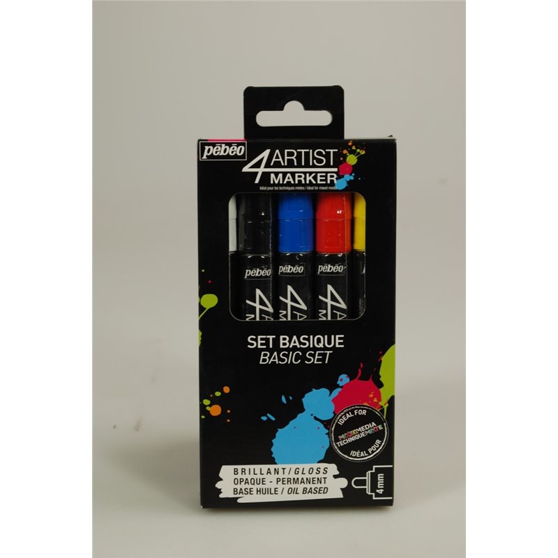 ROTULADOR PEBEO 4ARTIST MARKER SET BASICO 4 MM COD 808916