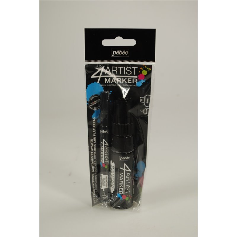 ROTULADOR PEBEO 4ARTIST MARKER SET NEGRO COD 808930