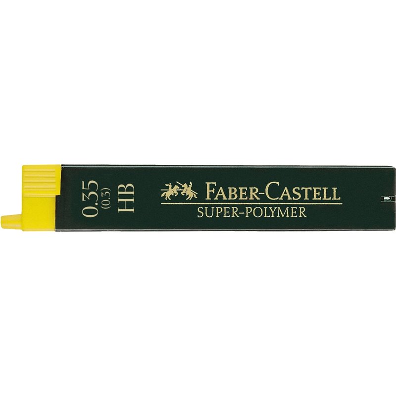 MINA FABER CASTELL SUPER-POLYMER TUBO 12 MINAS 0,35 MM HB COD 120300