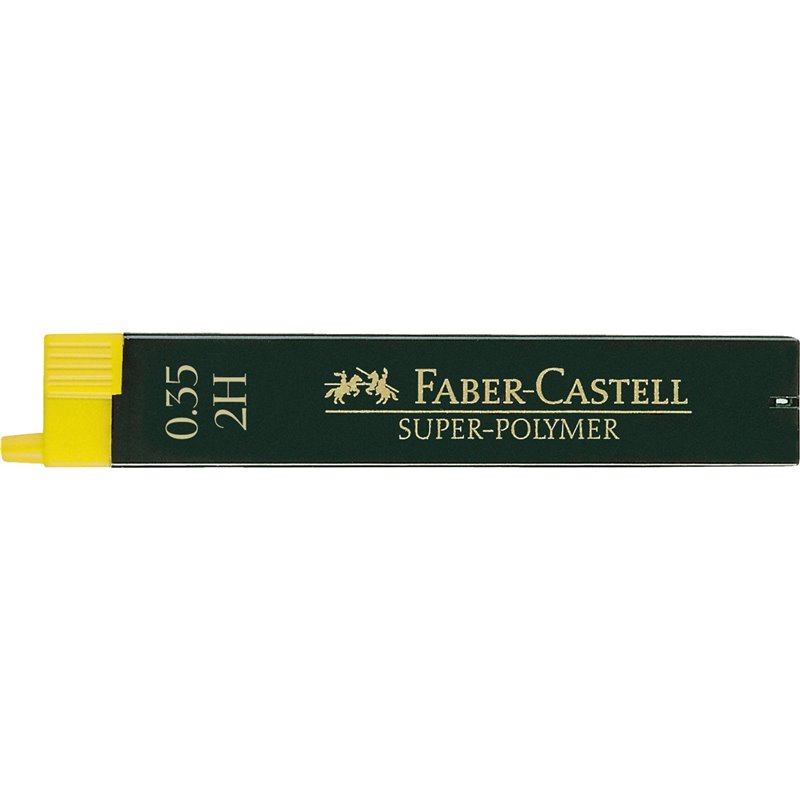 MINA FABER CASTELL SUPER-POLYMER TUBO 12 MINAS 0,35 MM 2H COD 120312