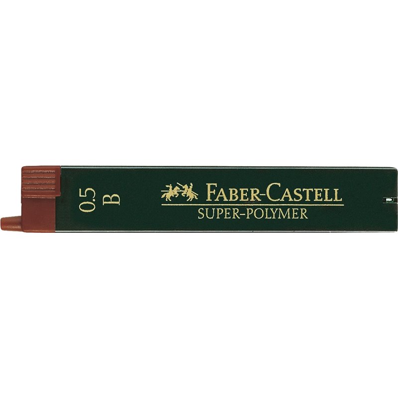 MINA FABER CASTELL SUPER-POLYMER TUBO 12 MINAS 0,5 MM B COD 120501